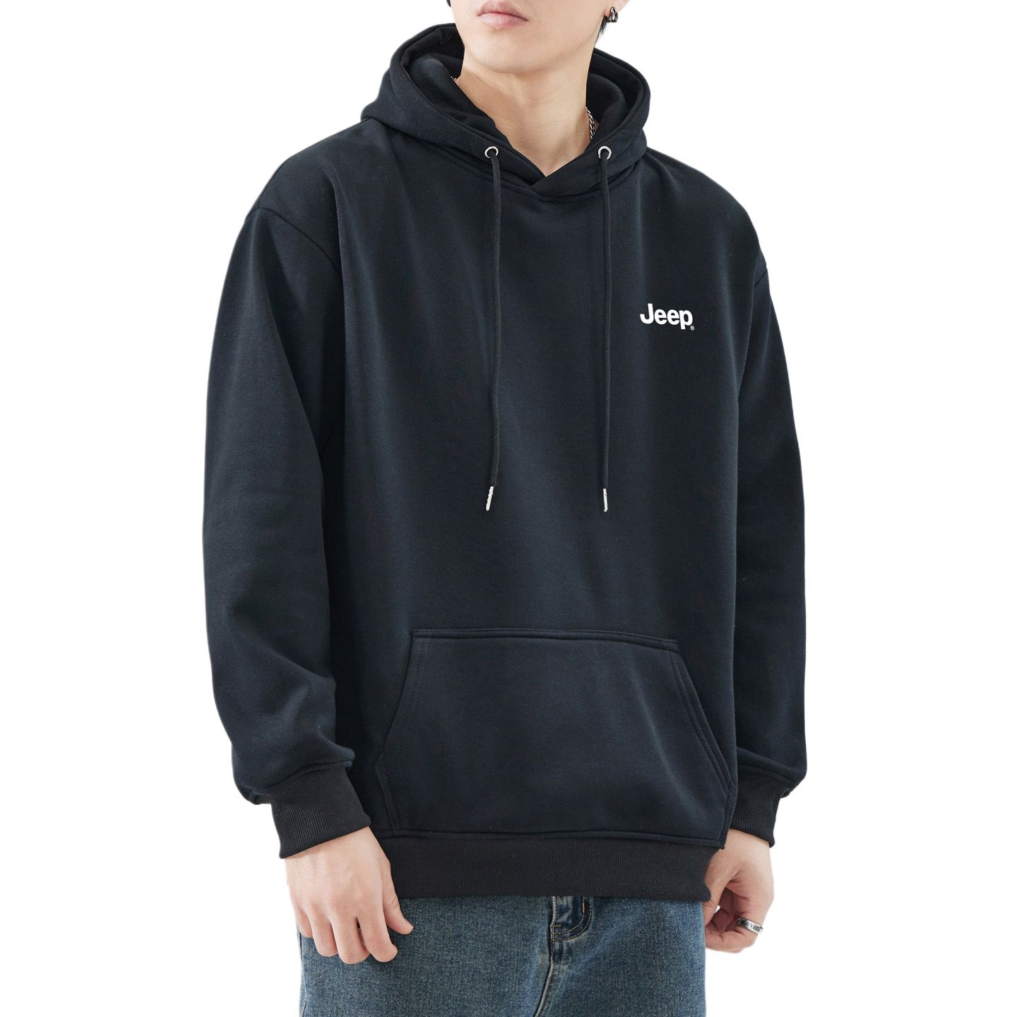 

Толстовка Unisex Hooded Moderate Regular Jeep, черный