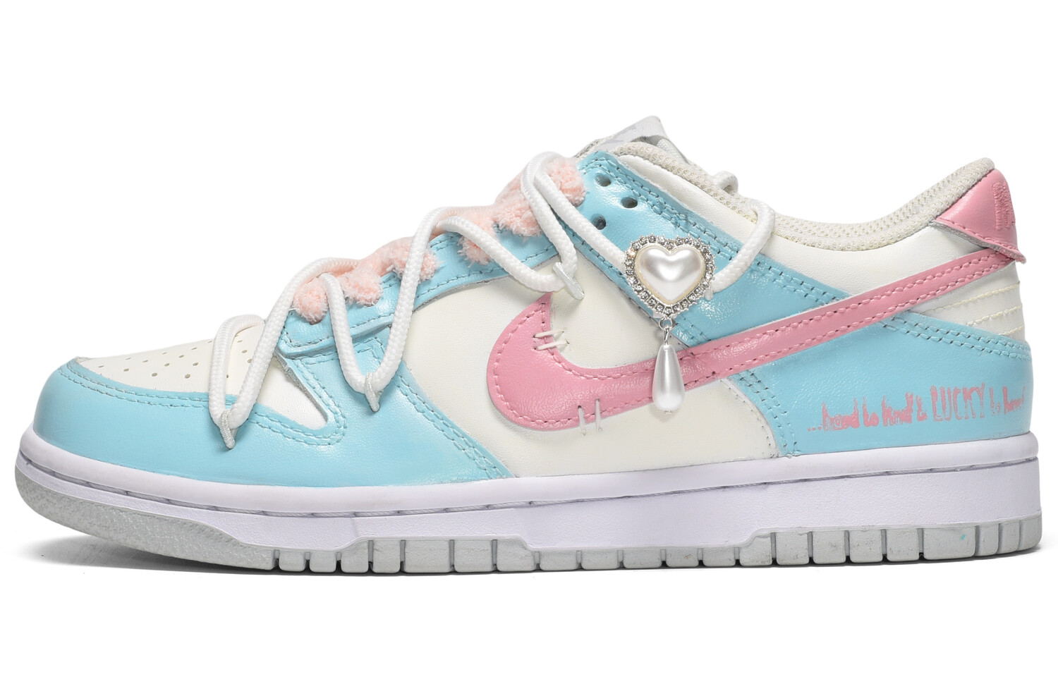 

Кроссовки Nike Dunk Skateboarding Shoes Men Low-top Pink And Blue, розовый