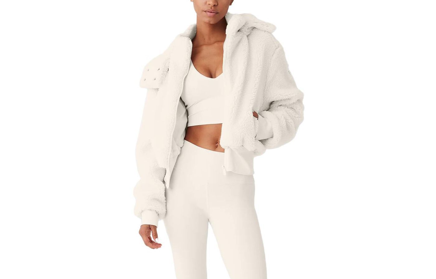 

Alo Yoga Пальто с бархатистой текстурой Women's, Ivory White/Ivory