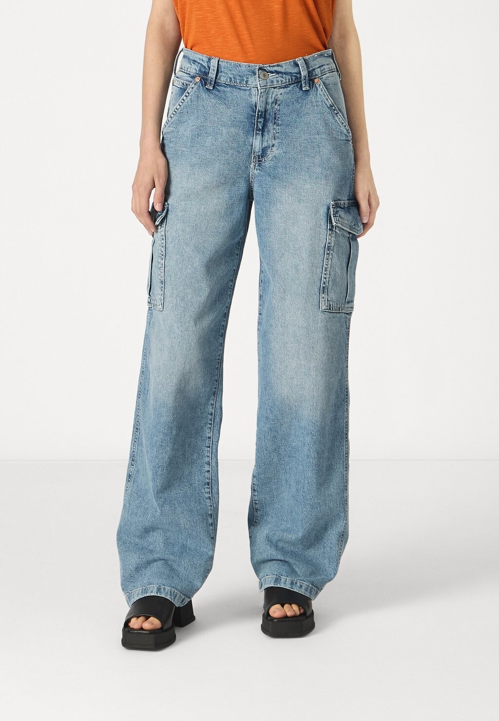 

Джинсы свободного кроя 90S LOOSE FIT CARGO GALLOWAY GAP, светло-голубой деним