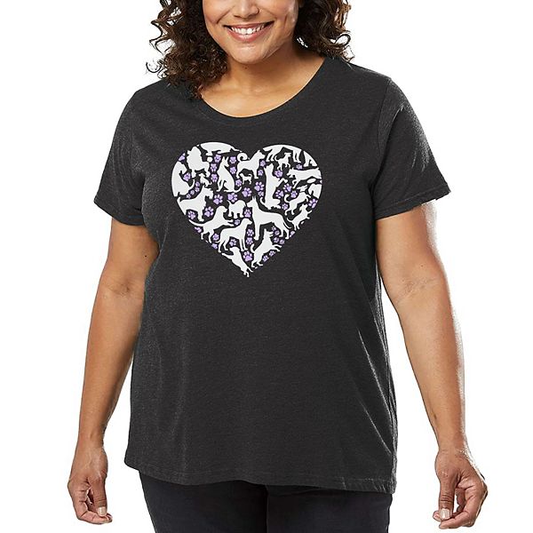 

Футболка Dog heart с принтом для женщин plus size La Pop Art, Grey, Серый, Футболка Dog heart с принтом для женщин plus size La Pop Art, Grey
