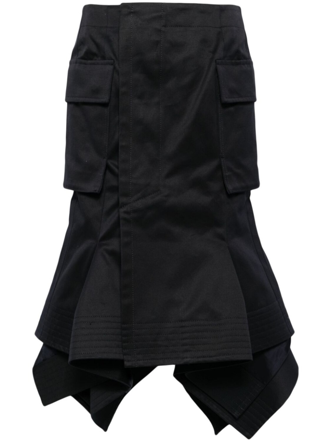 

Юбка карго асимметричного кроя sacai, черный