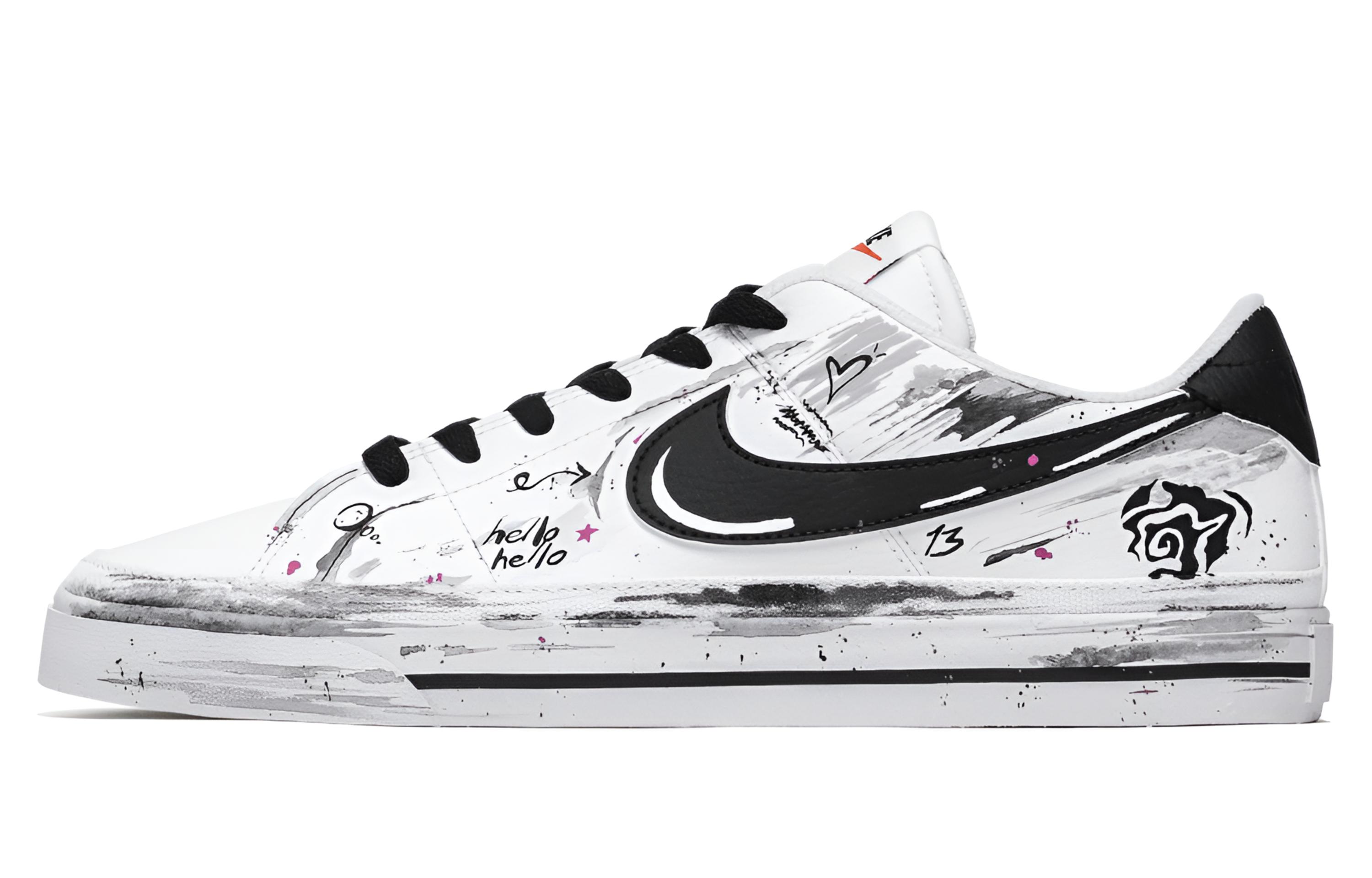 

Nike Мужские низкие скейтбордные кроссовки Court Legacy Great Journey West, Eternal Night, износостойкие, белый