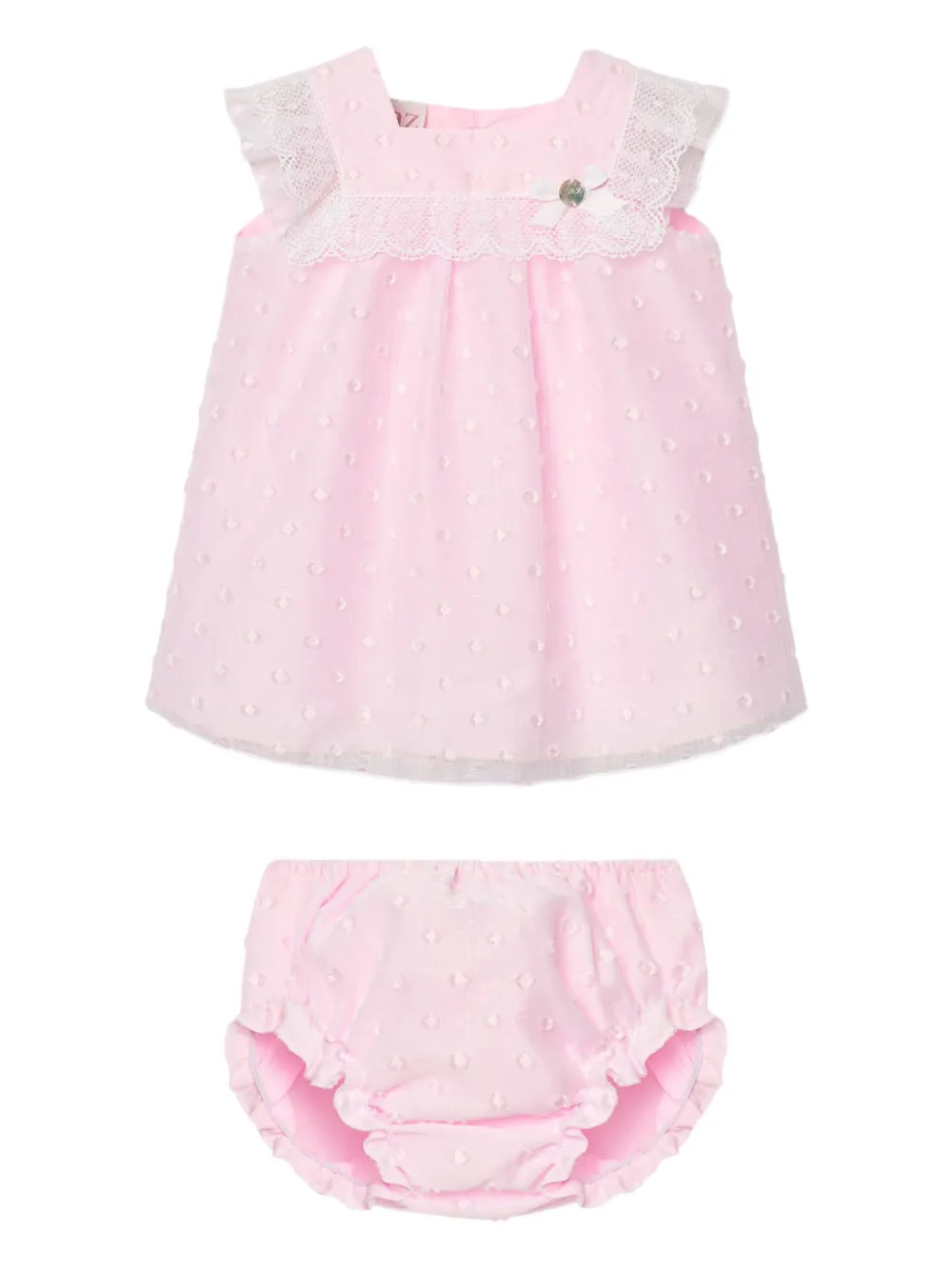 

Платье Lace-trimmed swiss-dot dress set Paz Rodriguez, розовый