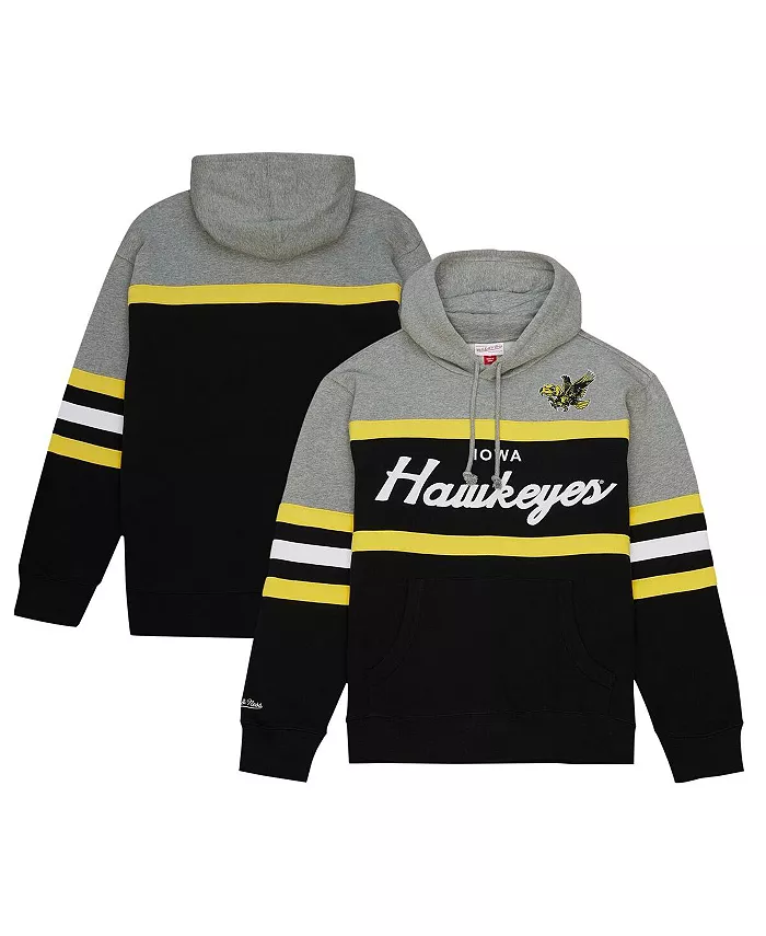 

Мужская черная толстовка с капюшоном Head Coach Iowa Hawkeyes Mitchell & Ness
