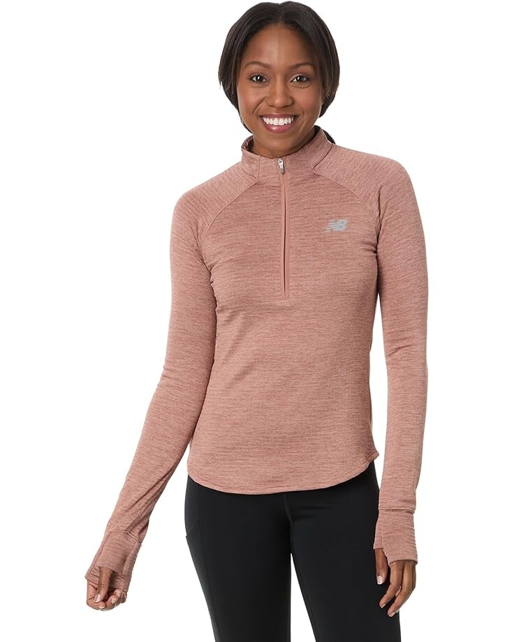 

Пуловер New Balance Athletics Heat Grid Half Zip, цвет Sparrow Heather