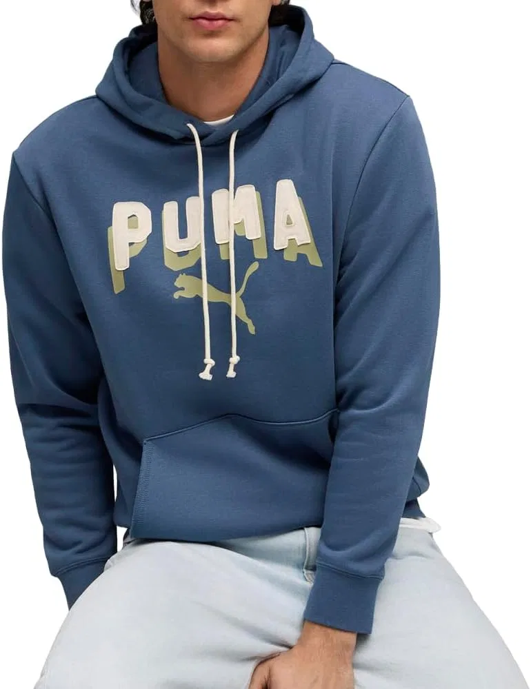 Мужская толстовка PUMA Essentials Double Up Hoodie, спортивная верхняя одежда, повседневная - черная — фото 2