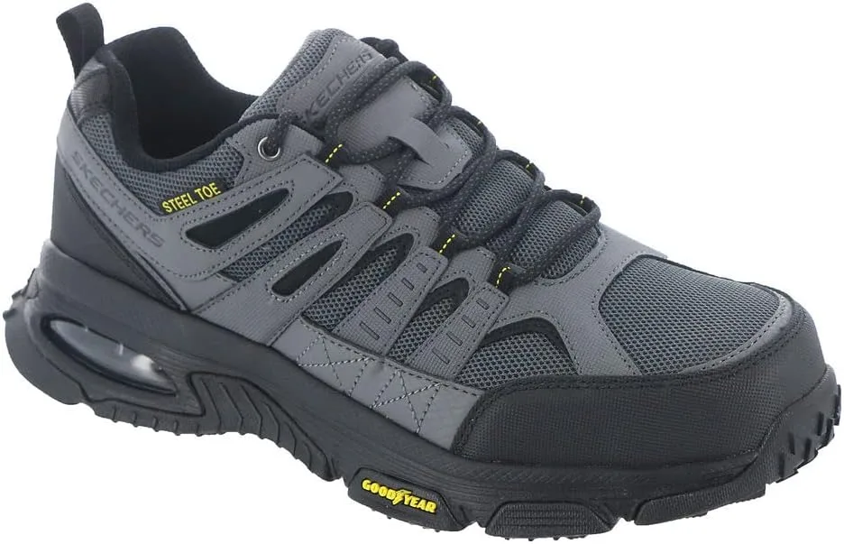 Мужские кроссовки Skechers Skech Air Envoy Bulldozer на шнуровке, модель Oxford, черный/серый — фото 2