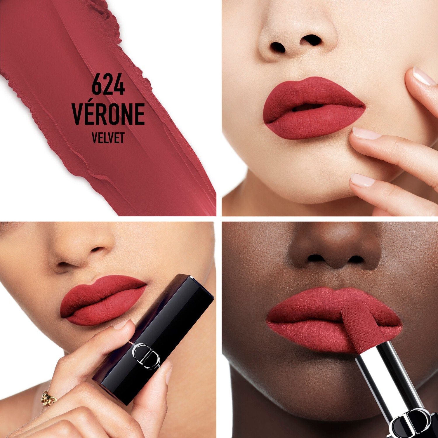 Помада для губ rouge dior velvet Dior, 624 - vérone, вес 3.5 гр. — фото 3