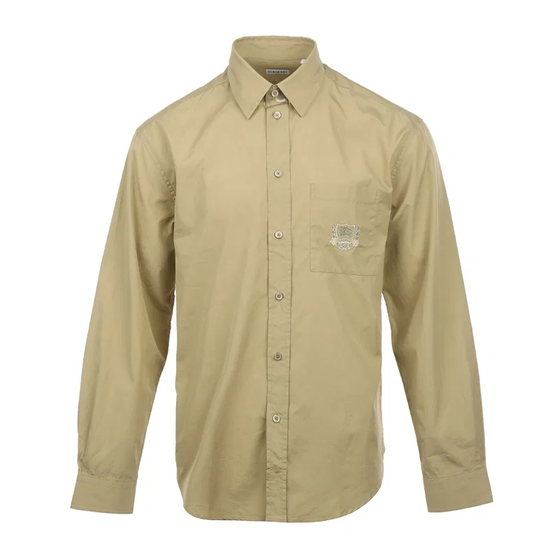 Рубашка мужская Burberry Khaki Lapel Moderate, классическая, хаки