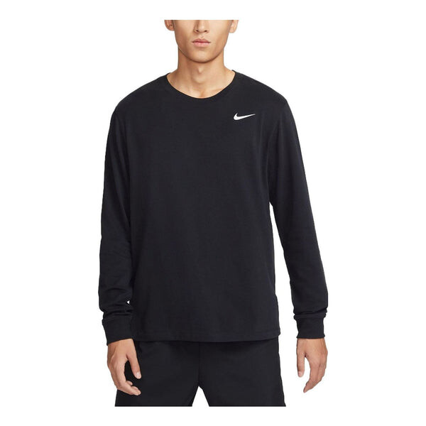 

Футболка dri fit uv длинный рукав майлер бег футболка Nike, черный