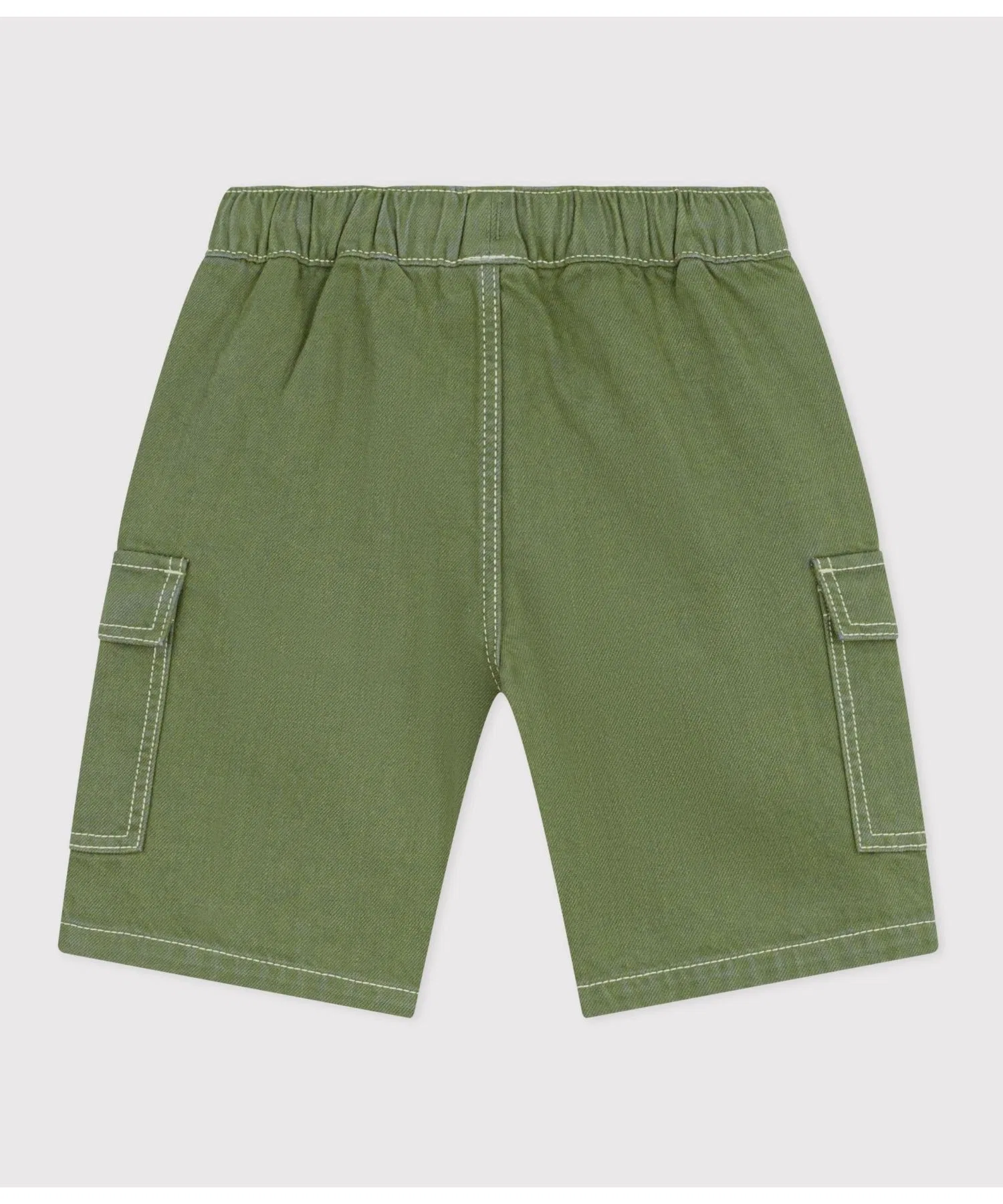 Детские шорты PETIT BATEAU из хлопка и лиоцелла хаки — фото 4