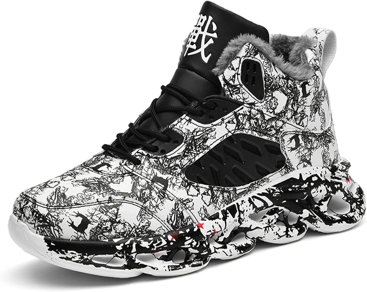 

Мужские баскетбольные кроссовки GSIGUL, легкие мужские кроссовки для бега и тенниса, граффити, спортивные массивные кроссовки для мужчин, черный