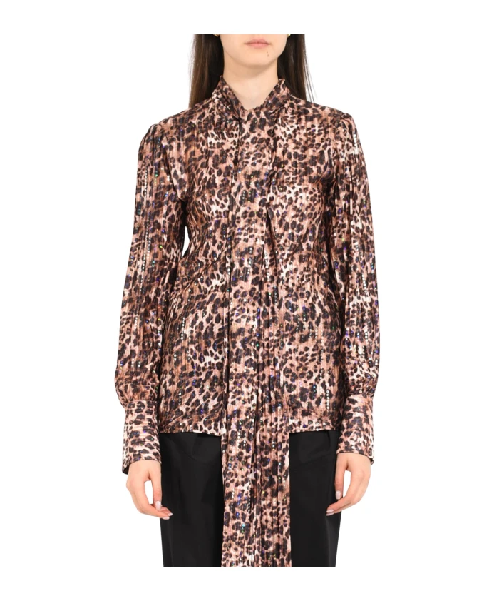 

Рубашка с пайетками и животным принтом Actualee, мультиколор