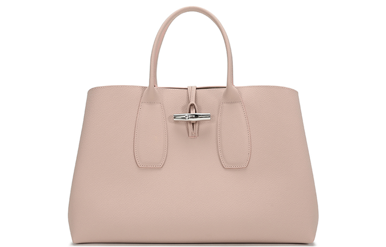 

LONGCHAMP Большая женская сумка Roseau из коровьей кожи, нежно-розового цвета