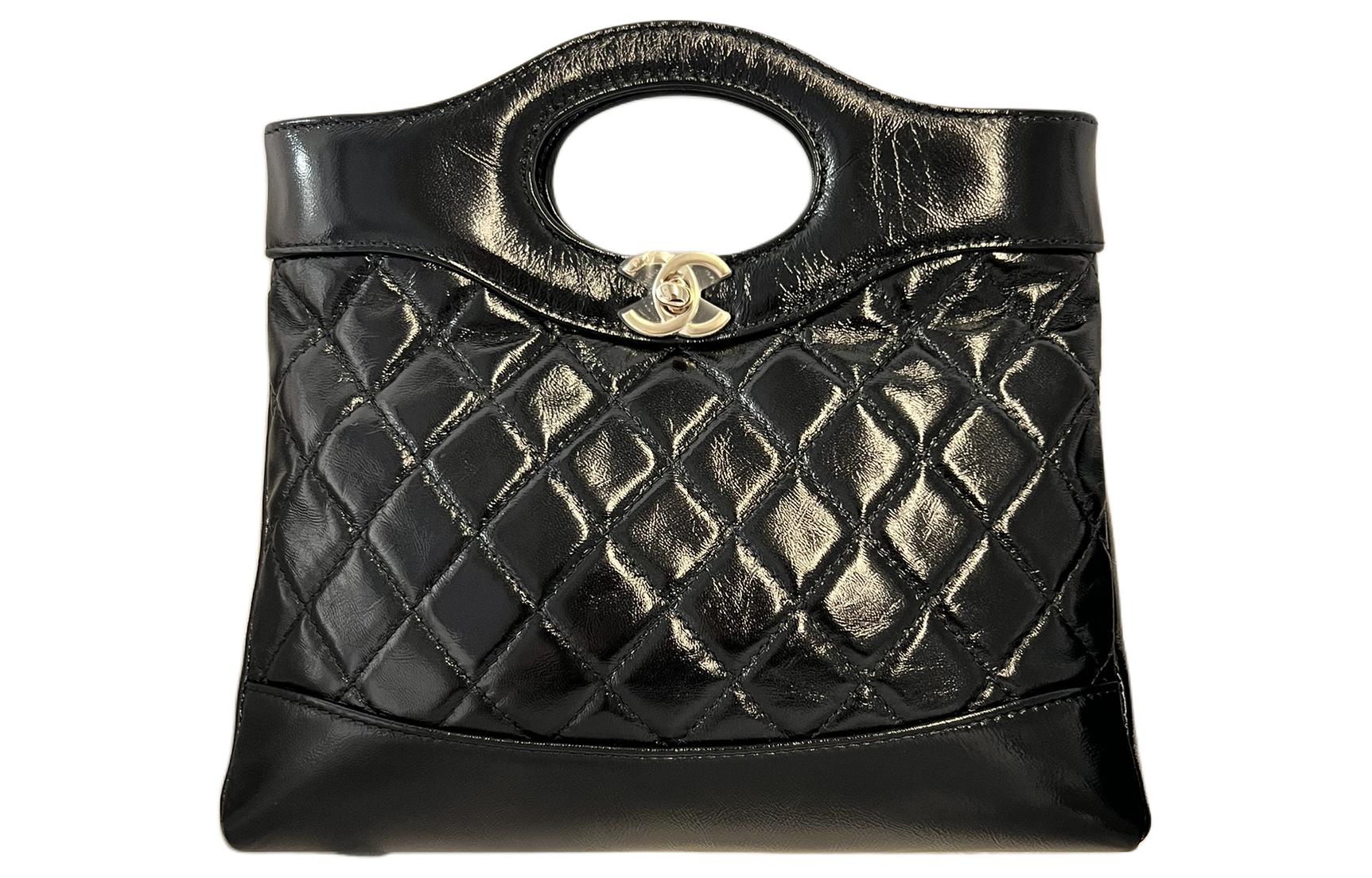 CHANEL Миниатюрная сумка 24S 31 черная с золотом — фото 2