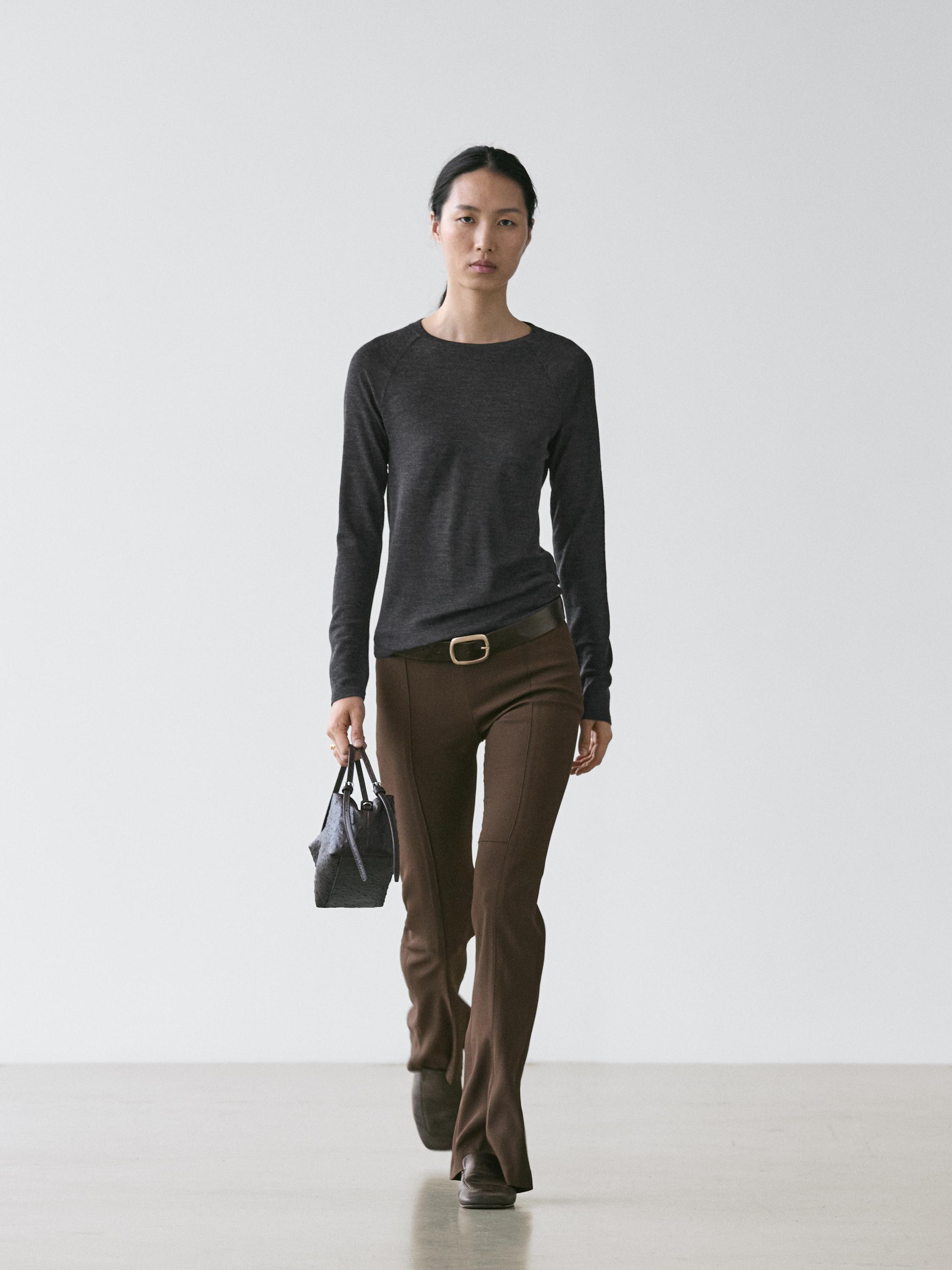 

Шерстяная футболка с рукавами реглан Massimo Dutti, anthracite grey, Черный, Шерстяная футболка с рукавами реглан Massimo Dutti, anthracite grey