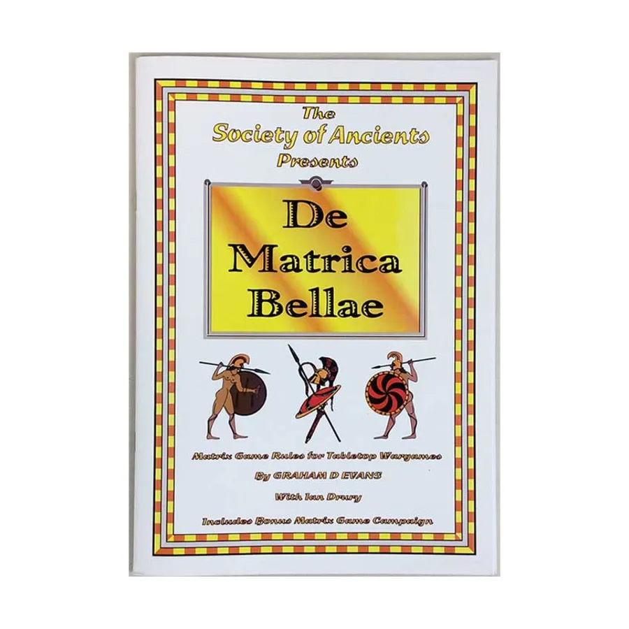 

Де Матрика Белла, Historical Miniature Rules (Society of Ancients)