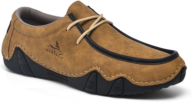 

Мужские лоферы Salkin из натуральной кожи - винтажные ручной работы, удобные туфли для повседневной и офисной одежды, Комфортный, легкий дизайн, как у кроссовок Huayorong, коричневый