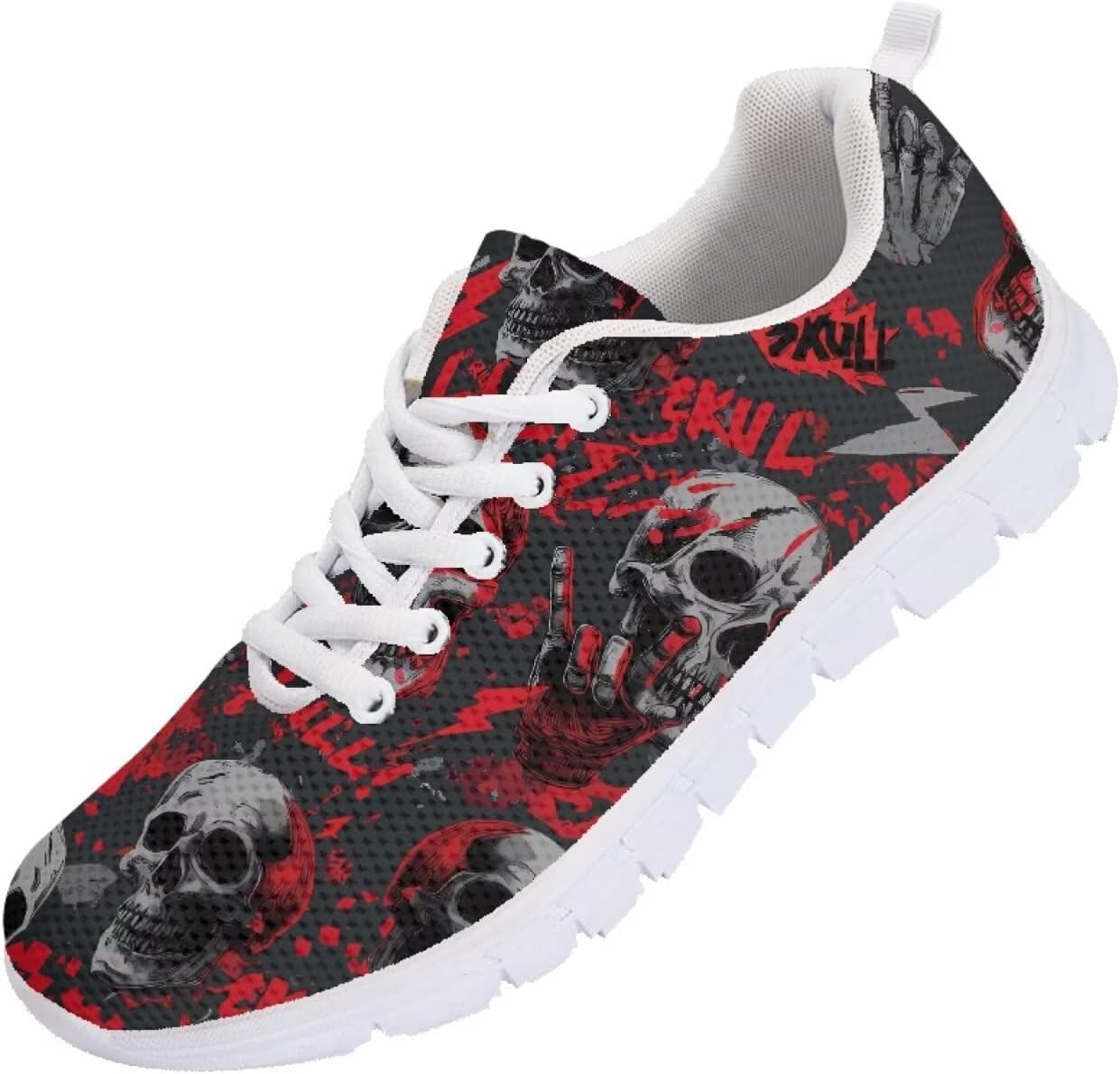 

Мужские кроссовки Forchrinse для бега с шнуровкой, легкие спортивные теннисные кроссовки для ходьбы, Skull