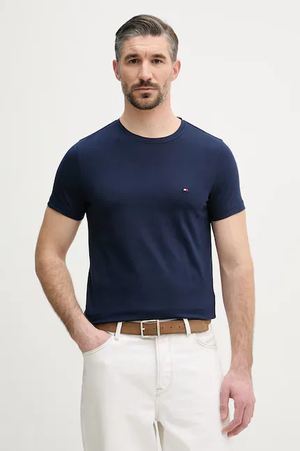 Футболка базовая из эластичного хлопка Tommy Hilfiger, синий