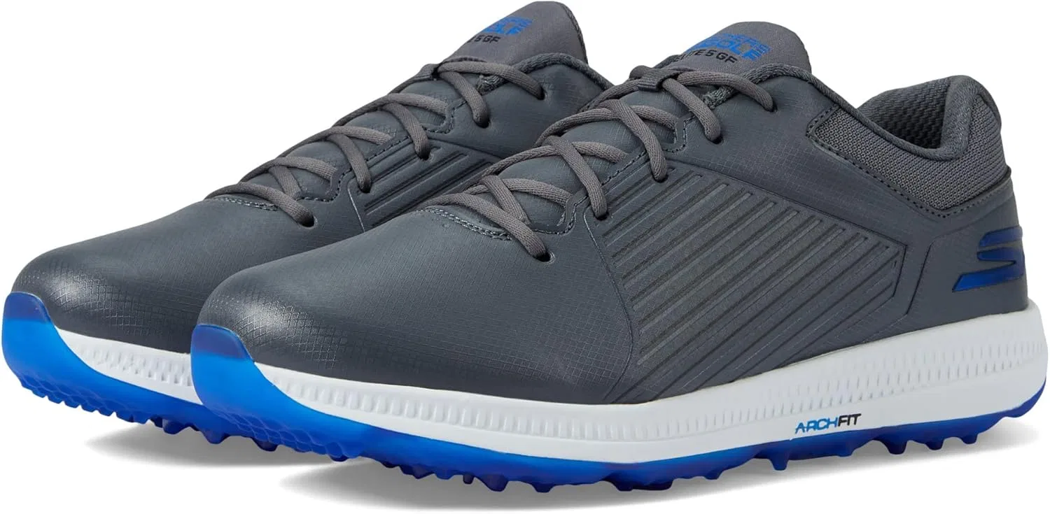 Мужские кроссовки Skechers Shoe-Go Golf Elite 5 GF, Grey Synthetic Blue Trim