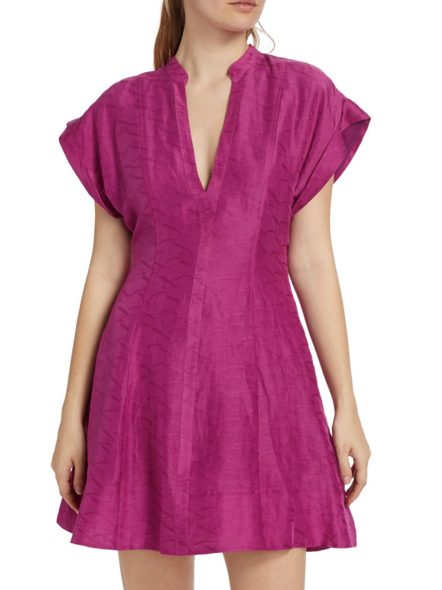 

Мини-платье Christina с короткими рукавами Derek Lam 10 Crosby, цвет Hibiscus