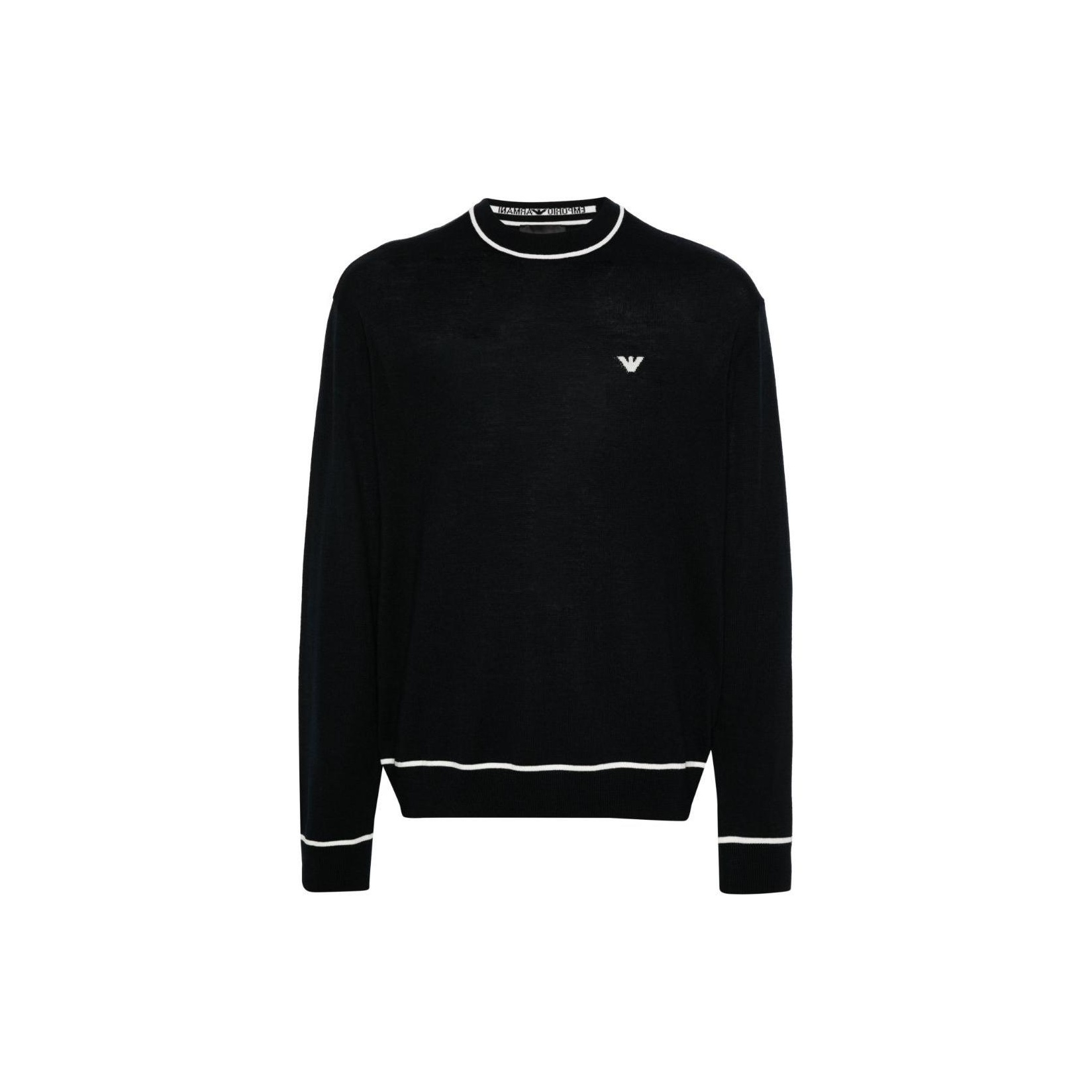 

Джемпер из чистой шерсти с жаккардовым логотипом EMPORIO ARMANI, черный