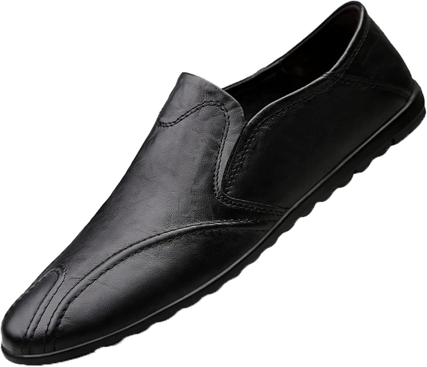 

Мужские повседневные туфли на плоской подошве с мягкой кожаной стелькой Generic, черный