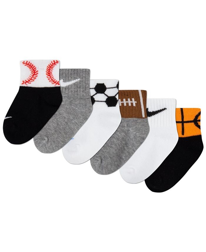 

Носки Baby Boys Swoosh Sport Balls, упаковка из 6 шт. Nike, мультиколор