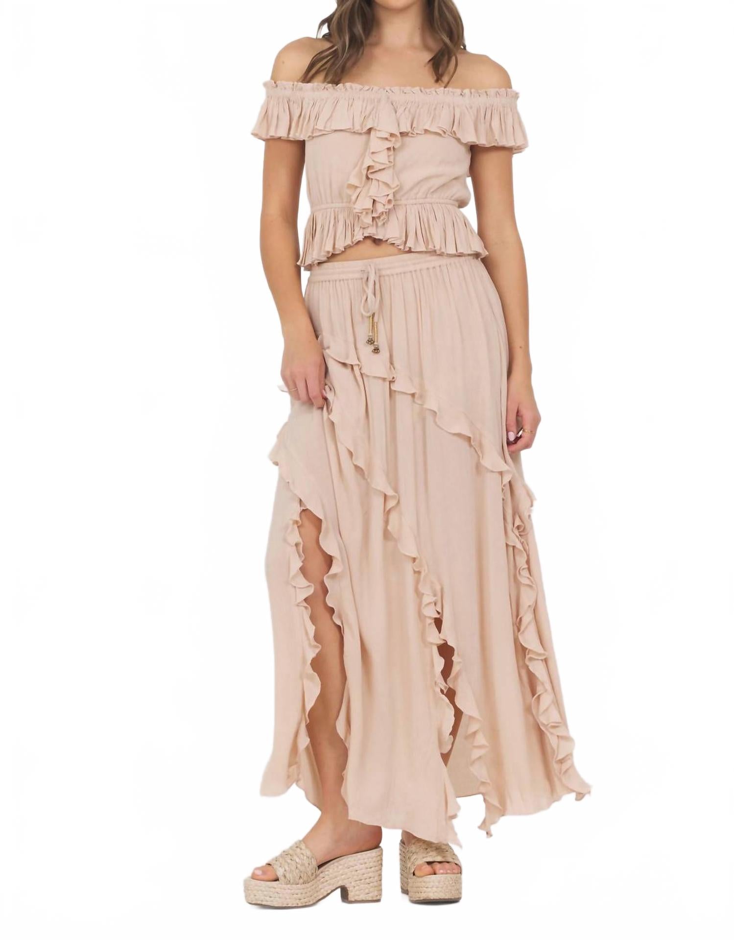 

Топ Giza с открытыми плечами в цвете блаш Vintage Havana, Blush