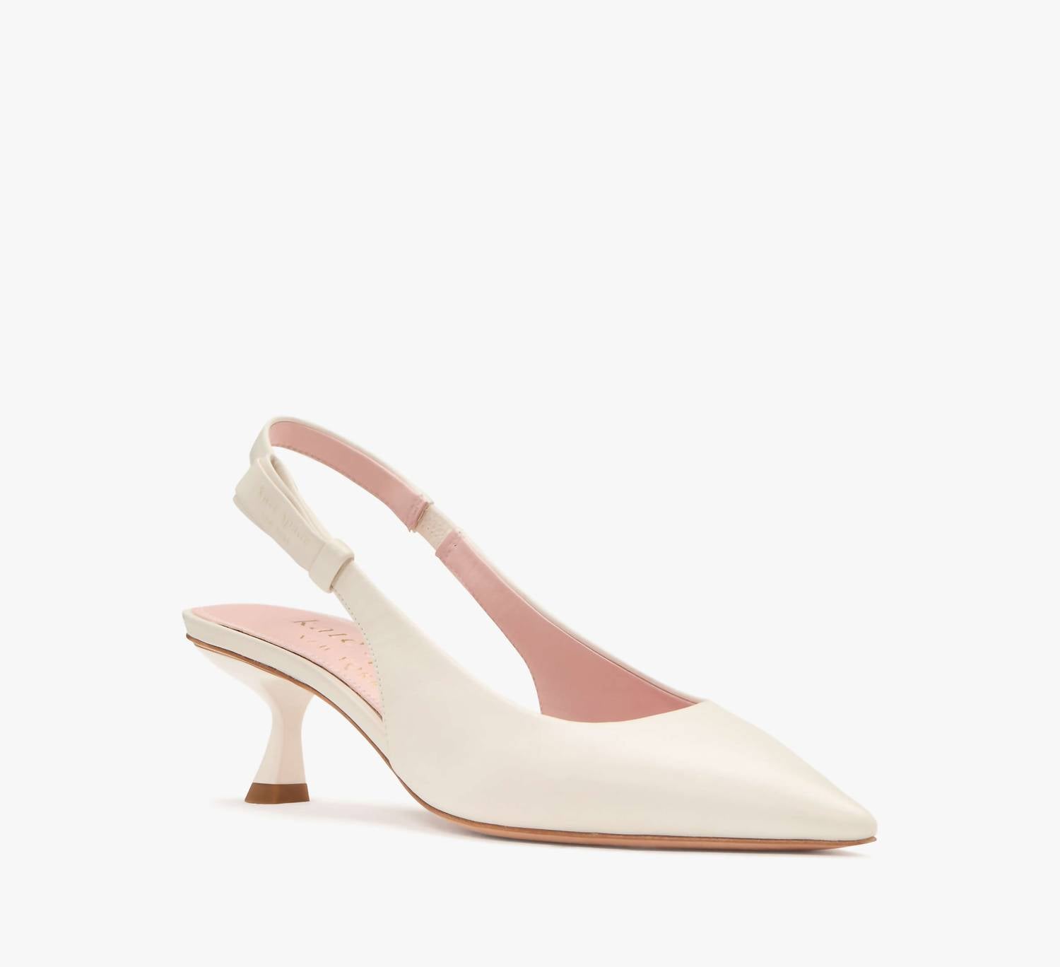 Туфли Riley Slingback из гладкой кожи на каблуке-рюмочке кремового цвета Kate Spade — фото 3