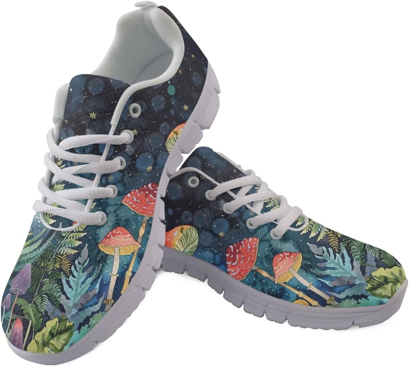 

Женские кроссовки для бега и зала на шнуровке, для ходьбы и походов, легкие и дышащие кроссовки для мужчин и женщин Getelinseng, Art Mushroom