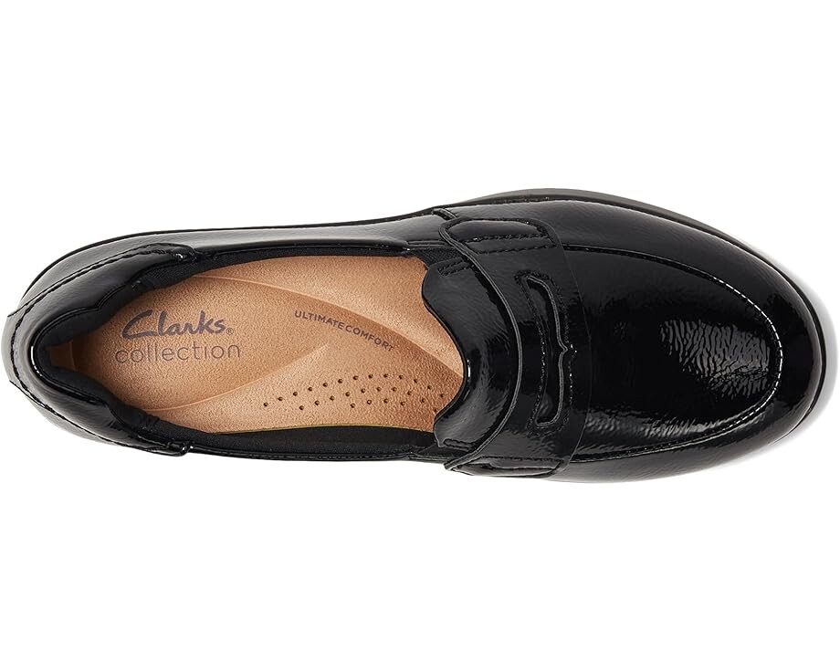 Лоферы Clarks Ellowyn Penny, цвет Black Crinkle Patent Synthetic — фото 2