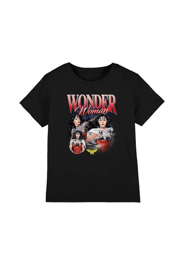 Футболка Cotton Soul Wonder Woman White Cape Bootleg Print, черный
