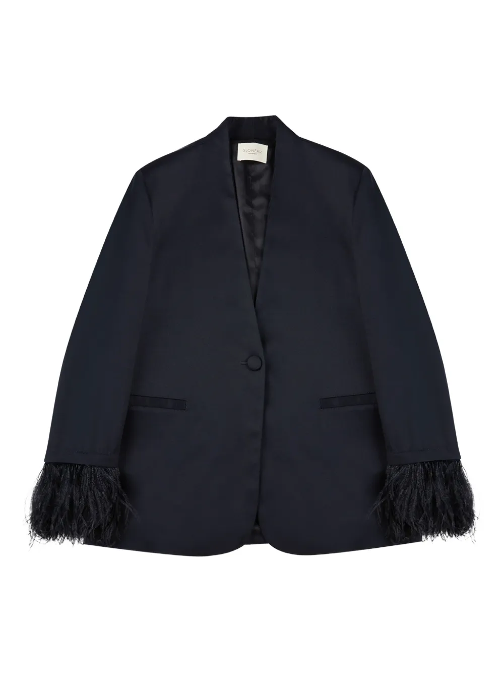 

Фланелевый Блейзер с перьями Slowear, синий
