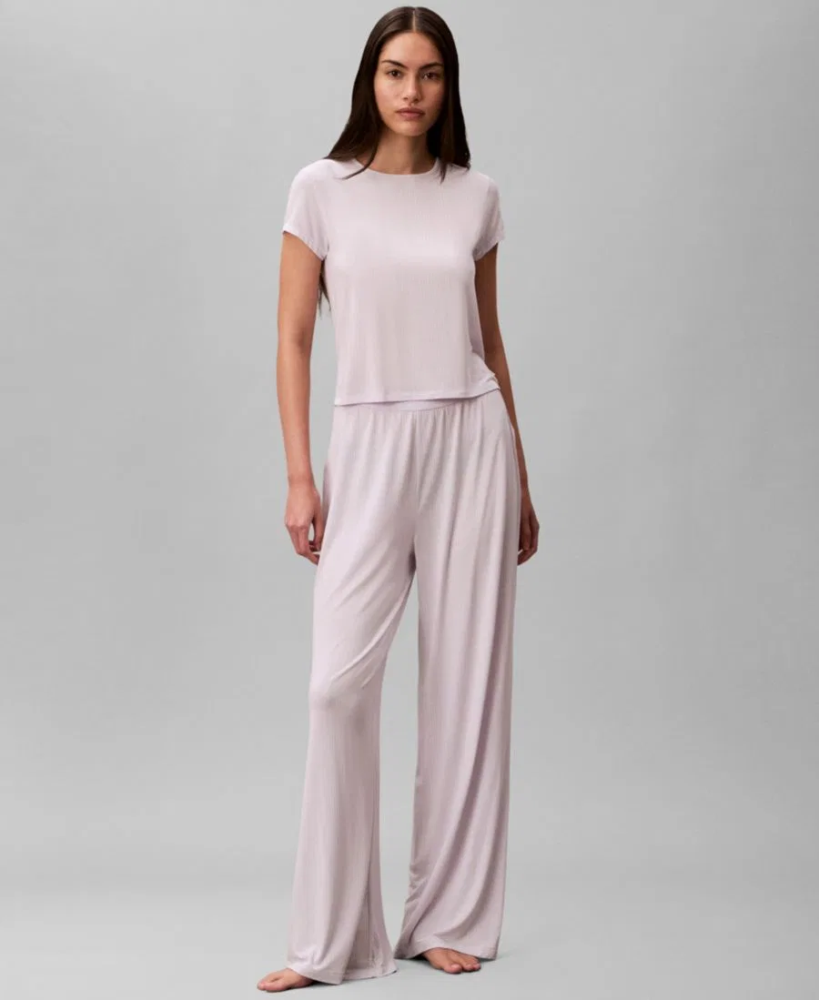 Женская детская футболка с круглым вырезом QS7618 Calvin Klein, Frosty Lilac — фото 4