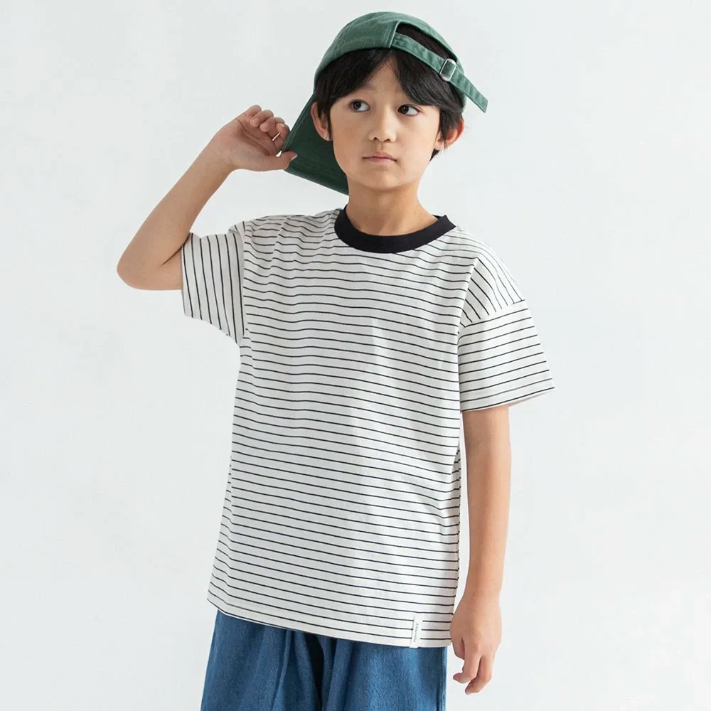 Однотонная футболка с коротким рукавом в полоску Branshes, цвет Off White