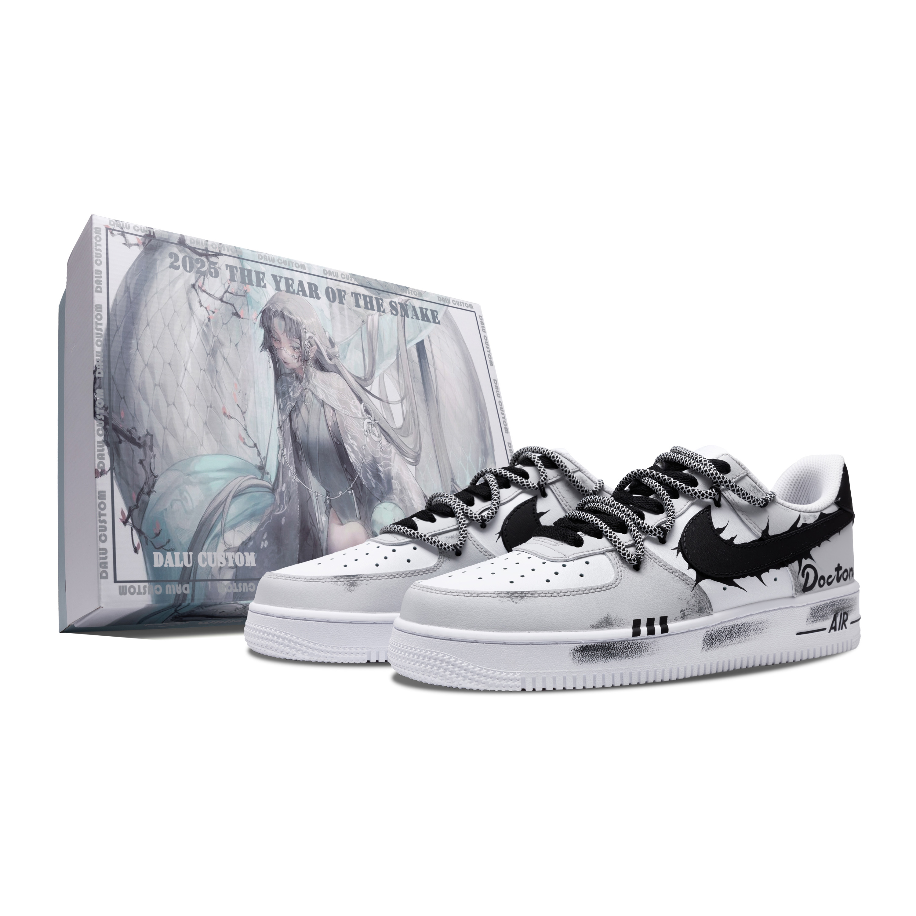 

Nike Кроссовки Air Force 1 с низким верхом, противоскользящие, износостойкие, мужские, серо-черные