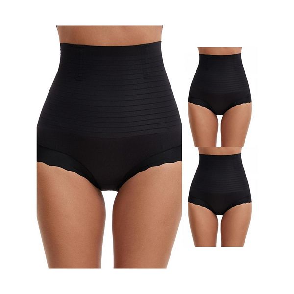 

3 пачки женских корректирующих трусиков для живота с высокой талией Inspire Chic, Black