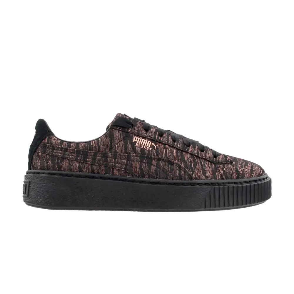 Кроссовки Wmns Basket Platform Puma, черный