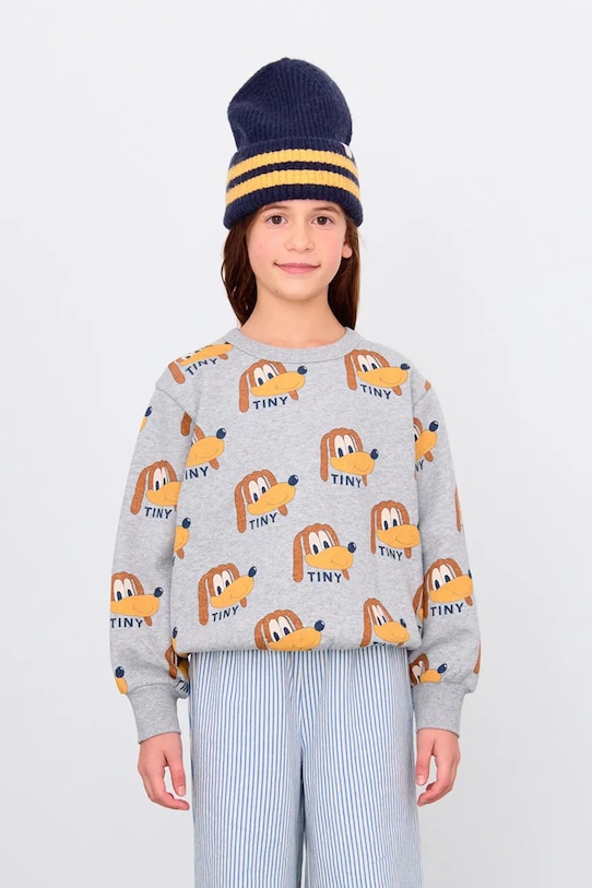 

Детская хлопковая толстовка DOGS SWEATSHIRT Tinycottons, серый