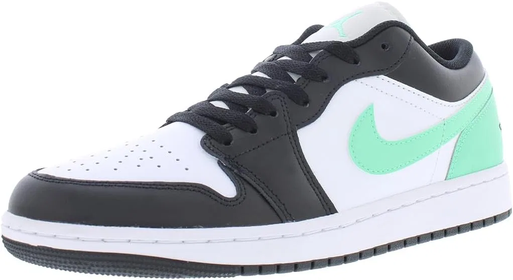 Кроссовки мужские Nike Air Jordan 1 Low, White/Black-green Glow