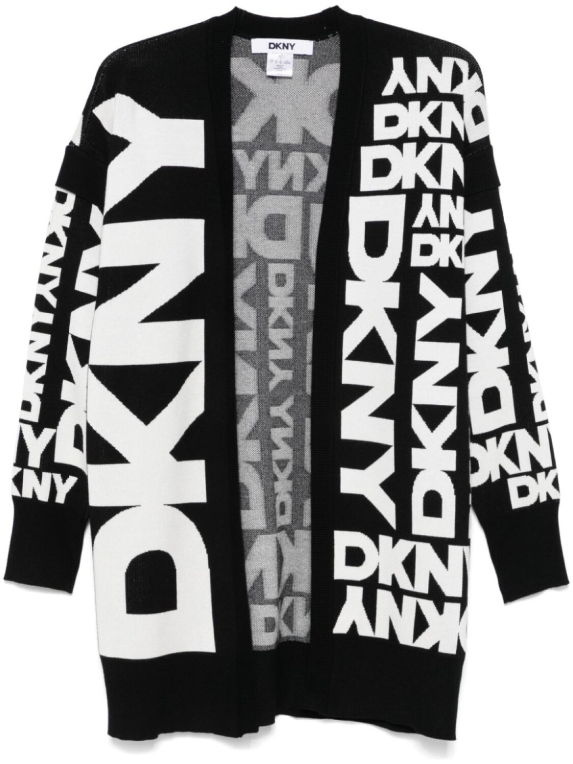 

Жаккардовый кардиган с логотипом DKNY, черный