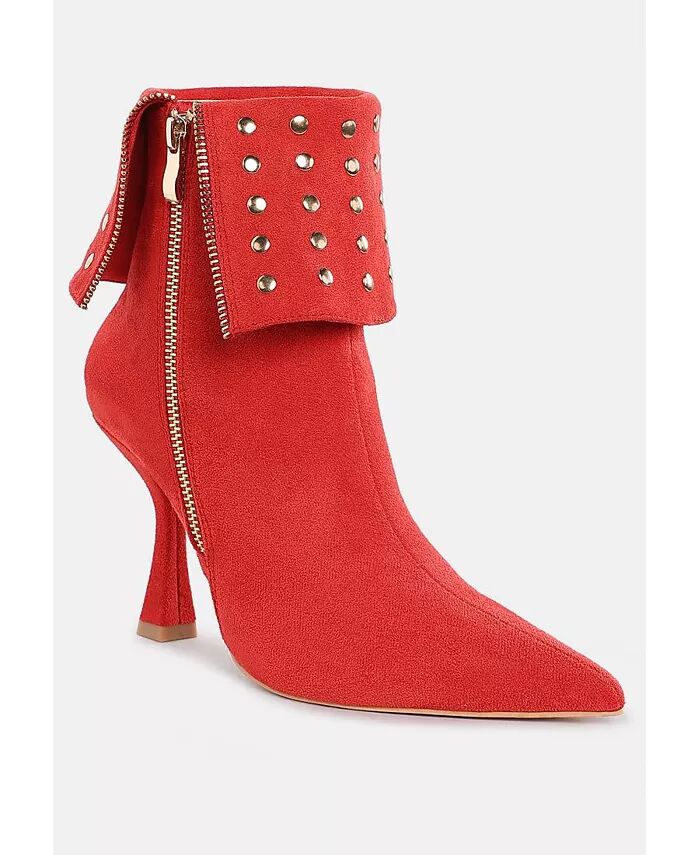 Ботинки Piccini Stud с отворотом и декором из заклепок London Rag, красный — фото 2