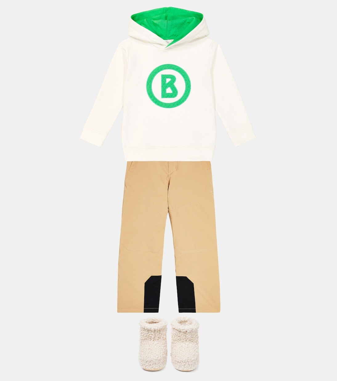 Низкие зимние ботинки icon из искусственной овчины Moon Boot Kids, нейтральный — фото 2