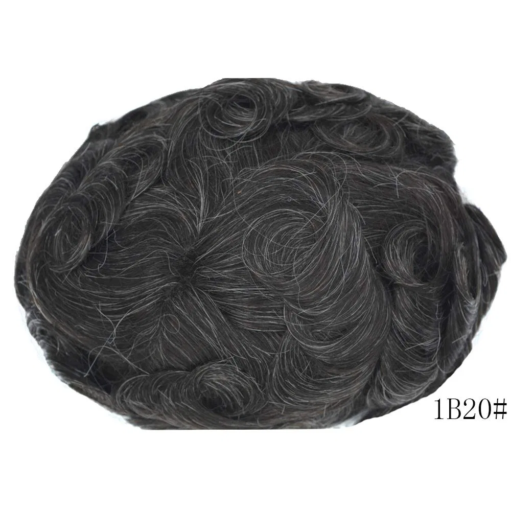 Мужской накладной парик Hairnotion из натуральных волос, 8 x 10 дюймов Hair Notion, 1B20# — фото 4