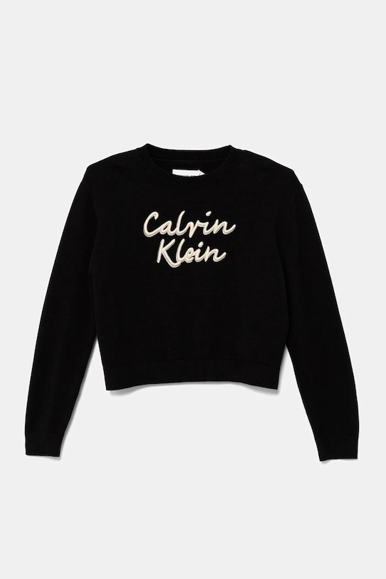 

Детский хлопковый свитер Calvin Klein Jeans, черный