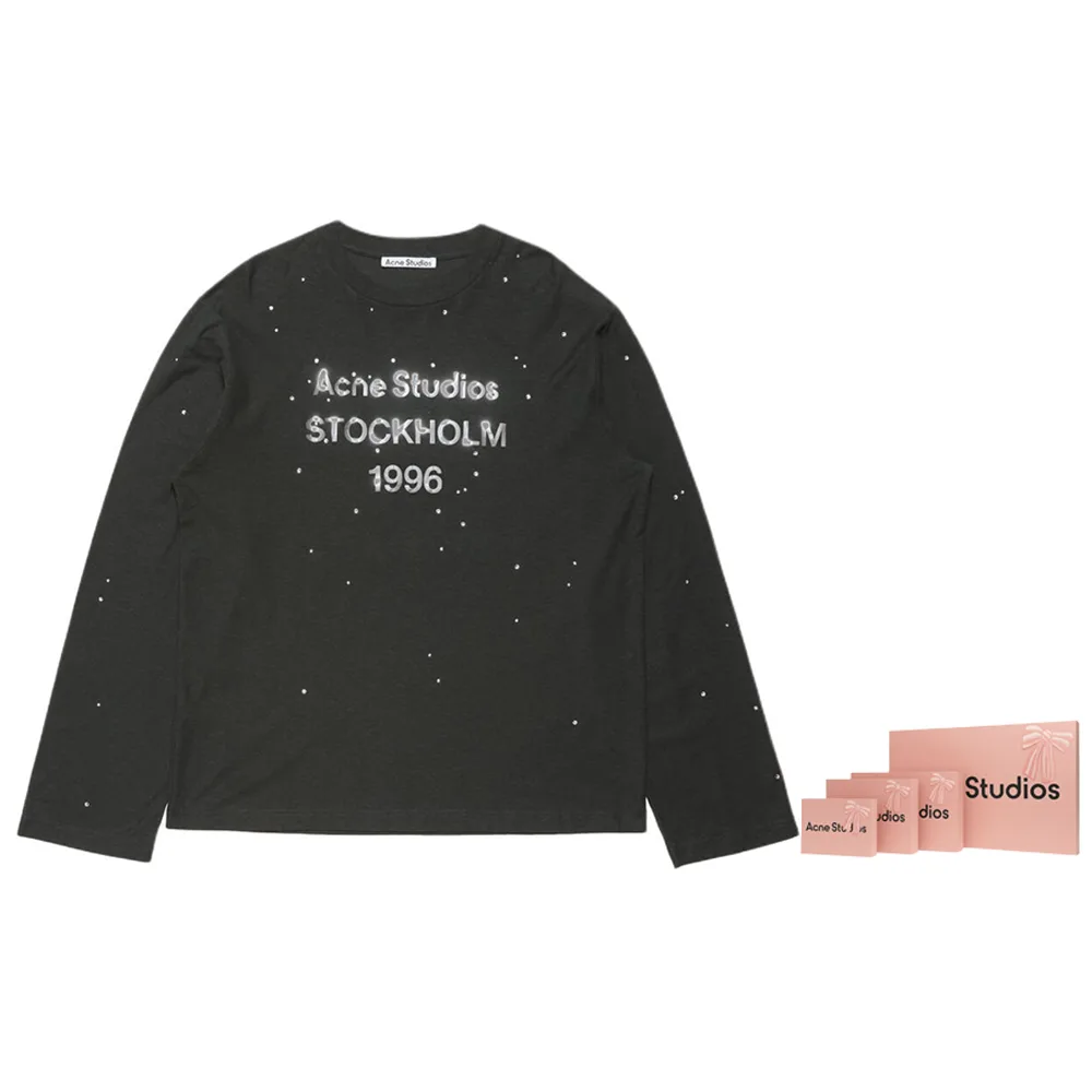 Футболка с длинным рукавом с логотипом Acne Studios, Black+Original Box