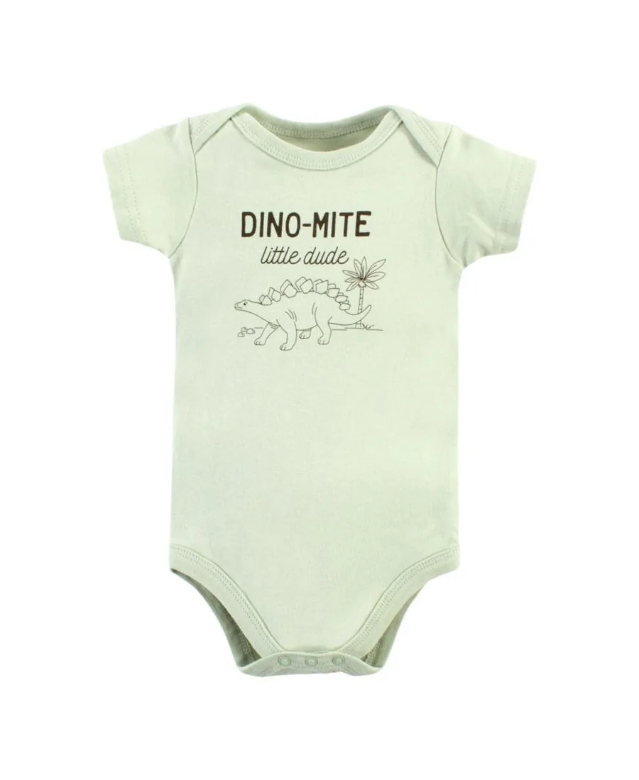 Комплект из пяти хлопковых комбинезонов-боди Hudson Baby, Dinosaur Adventures 5-Pack — фото 3